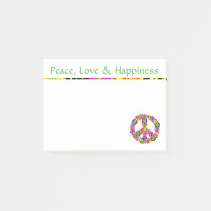 Peace Sign Peace Love & Happiness Post-it Notes