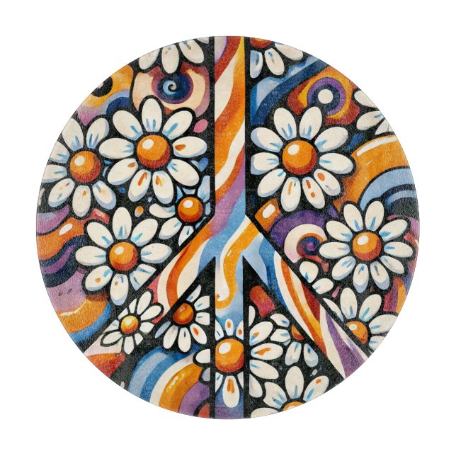 Peace Sign Peaceful Hippie                         Cutting Board (Front)