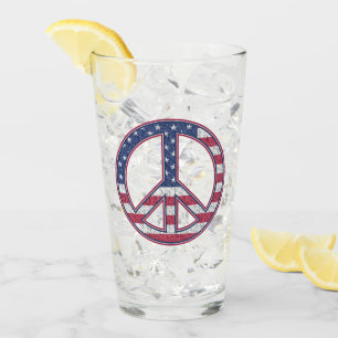 Peace Sign Pint Drinking Glass