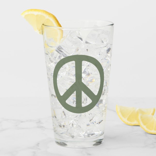 Peace Sign  Pint Drinking Glass (Front Ice)