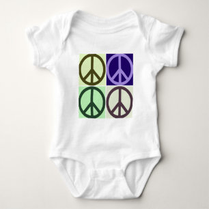 Peace Sign Pop Art Baby Bodysuit