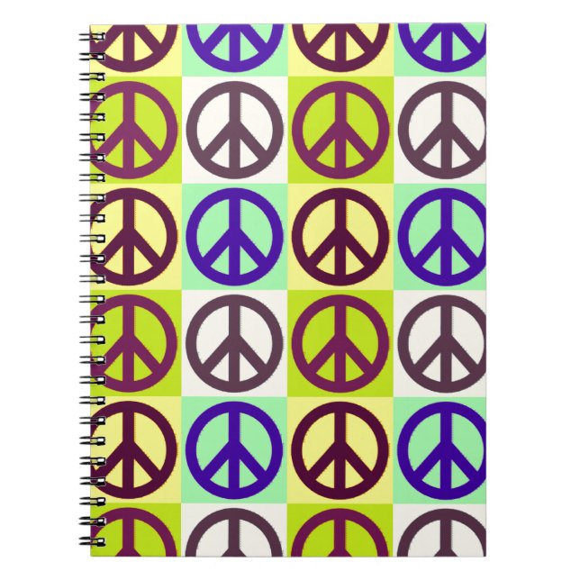 Peace Sign Pop Art Notebook (Front)
