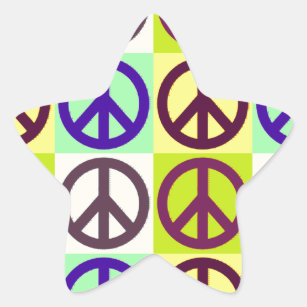 Peace Sign Pop Art Star Sticker