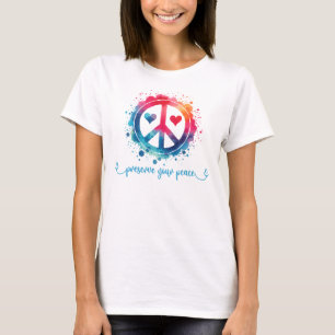 Peace Sign Preserve Your Peace Inspirational Quote T-Shirt