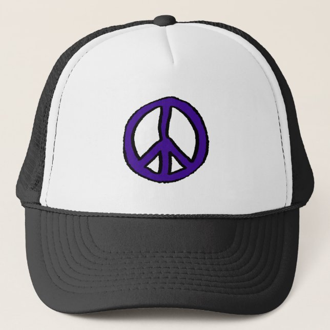 Peace Sign Purple - Trucker Hat (Front)