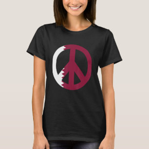 Peace Sign Qatar Flag 1 T-Shirt