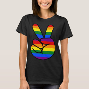 Peace Sign Rainbow Hippie Love T-Shirt