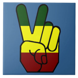 Peace Sign Reggae Style Tile