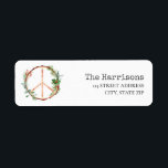 Peace Sign Rustic Christmas Label<br><div class="desc">Illustration of a wooden peace sign decorated with Christmas botanicals including evergreen branches,  mistletoe,  and holly berries.</div>