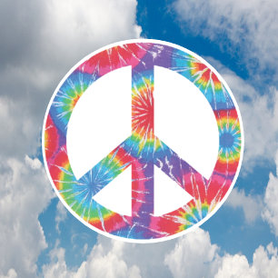 Peace Sign Stickers - Rainbow Hippy Hippie Design