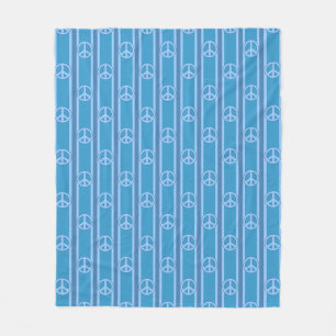 Peace Sign Striped Fleece Blanket