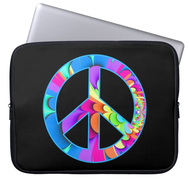 Peace Sign Summer Palette Laptop Sleeve (Front)