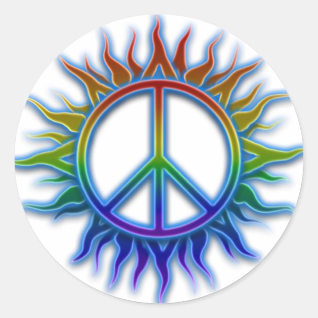 Peace Sign Sun Sticker (Front)