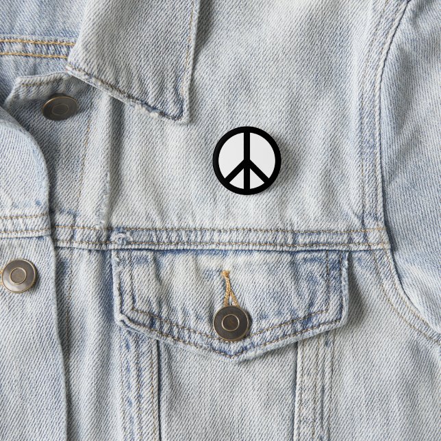 Peace Sign Symbol Anti War Badge Pin Button  (In Situ)