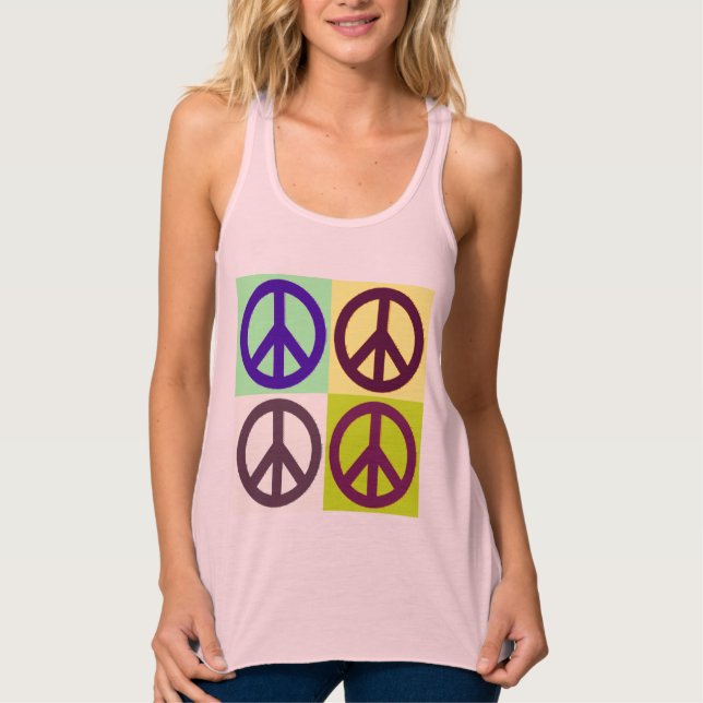 Peace Sign Symbol Pop Art Singlet (Front)