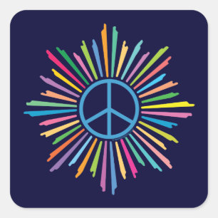 Peace Sign Symbol Square Sticker