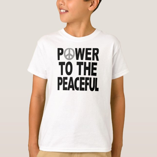 Peace Sign T-Shirt - "Power to the Peaceful" (Front)