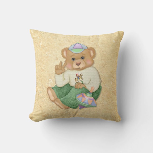 Peace Sign Teddy Bear Cushion (Front)
