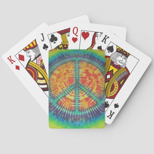 Peace Sign Tie Dye Bicycle Playing Cards (Back)
