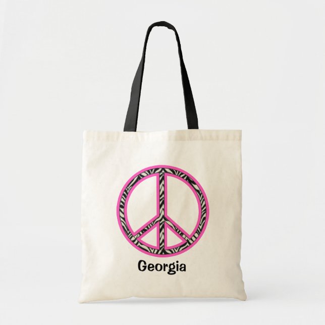 Peace Sign Tote Bag (Front)