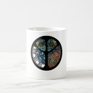 Peace Sign Tree Owl Colourful Design Coffee Mug