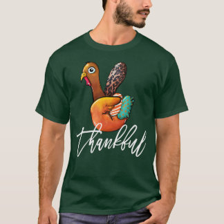 Peace Sign Turkey Thankful Fall Autumn Thanksgivin T-Shirt