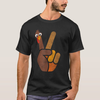 Peace Sign Turkey Womens Mens Kids Funny Thanksgiv T-Shirt