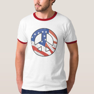 Peace Sign USA FLAG T-shirts