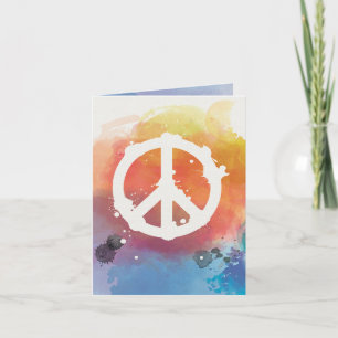 Peace Sign w/ watercolor - small Card