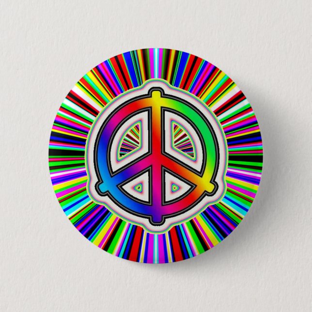Peace Sign with a Supernova Background  6 Cm Round Badge (Front)