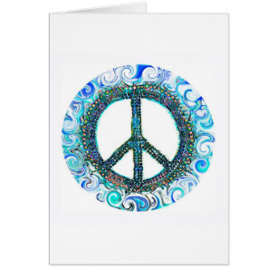 Peace Sign With Blue Waves
