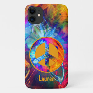 Peace Sign with Bold Colours and Light Streaks Case-Mate iPhone Case