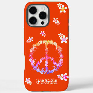 Peace sign with colorful flowers,Personalized  Cas iPhone 16 Pro Max Case