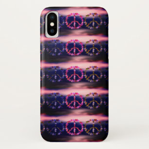 Peace sign with colourful flowers Case-Mate iPhone case