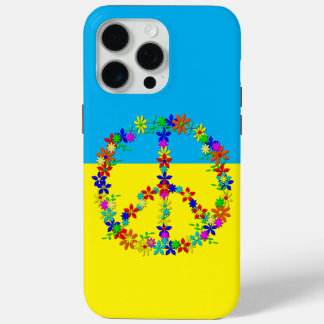 Peace sign with flowers,ukrainian flag iPhone 15 pro max case
