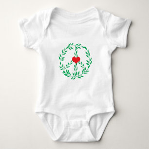 Peace Sign With Heart Centre Baby Bodysuit