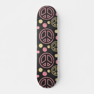 Peace Sign with Polka Dots Skateboard