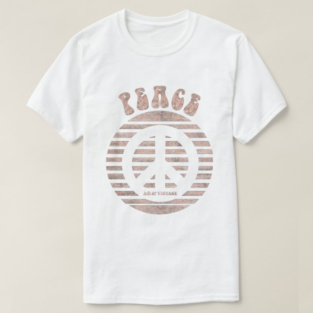 Peace Sign With Stressed Circle T-Shirt (Design Front)