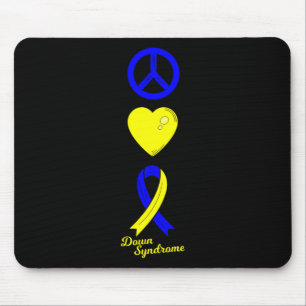 Peace Sign World Down Syndrome Day Women Kids Mouse Pad
