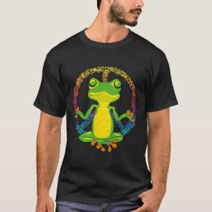 Peace Sign Yoga Frogs Cool Peace Frog Tie Dye T-Shirt