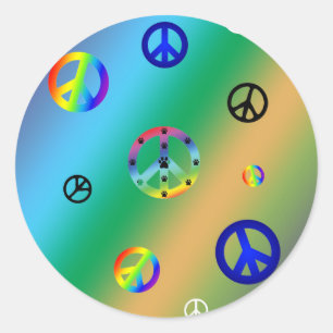 Peace Signs Classic Round Sticker