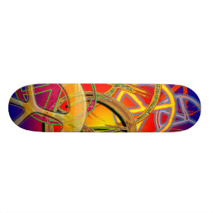 PEACE SIGNS COLLAGE SKATEBOARD