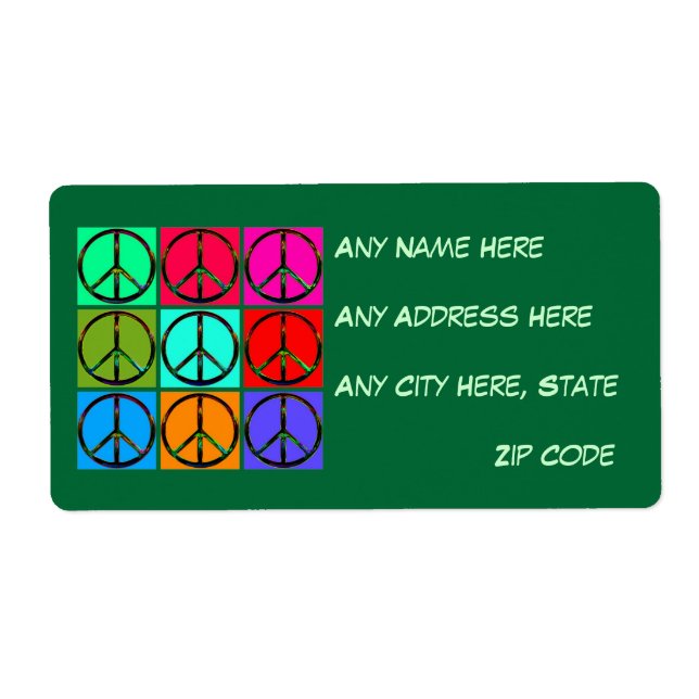 Peace Signs Return Address Labels (Front)