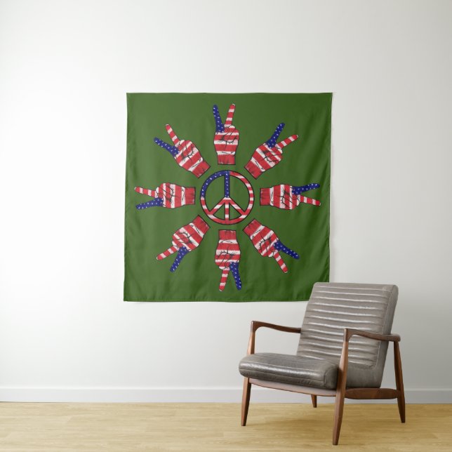 Peace Signs Sun Tapestry (In Situ)