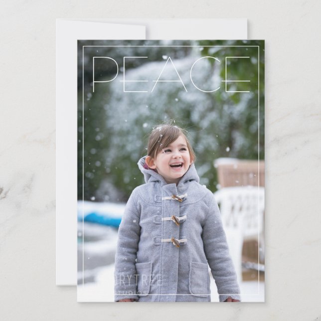 Peace Simple Holiday Photo Christmas Card (Front)
