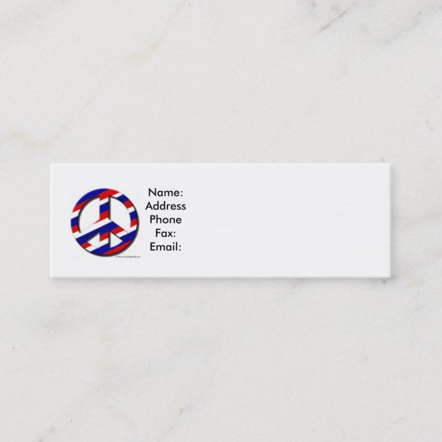 peace-sm, Name:AddressPhoneFax:Email: Mini Business Card (Front)
