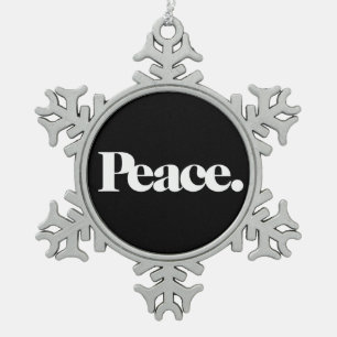 PEACE SNOWFLAKE PEWTER CHRISTMAS ORNAMENT