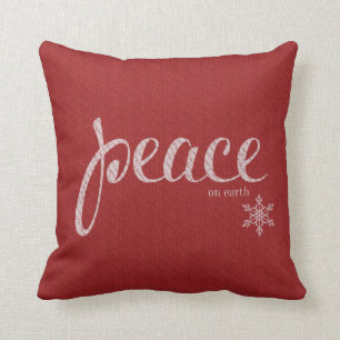 Peace snowflake typography cushion