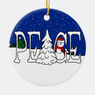 Peace Snowman Ornament