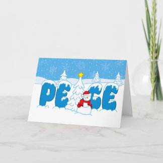 Peace Snowman Screwball Graphics Christmas Holiday Card
